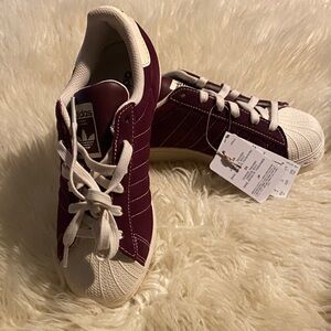 Adidas Maroon and Off-White Sneakers